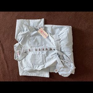 New Button DownDenim Jumpsuit with belt pouch!